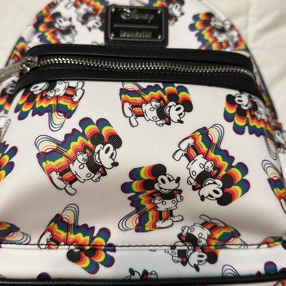 Disney Loungefly Mickey Rainbow Pride backpack like new - Picture 3 of 5